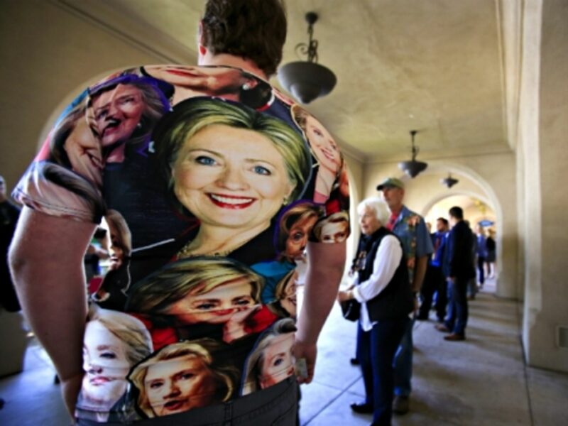 Clinton supporters in San Diego, CA, on June 2