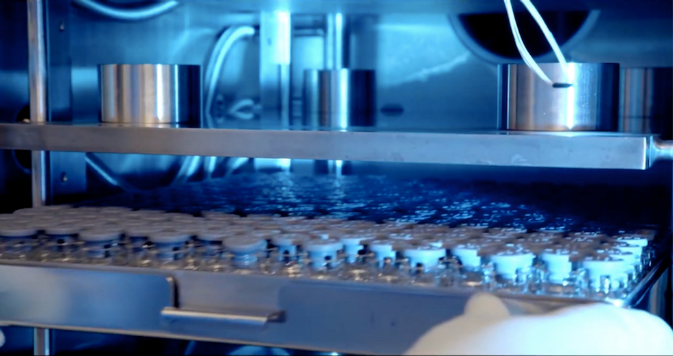 Close up on penicillin production.