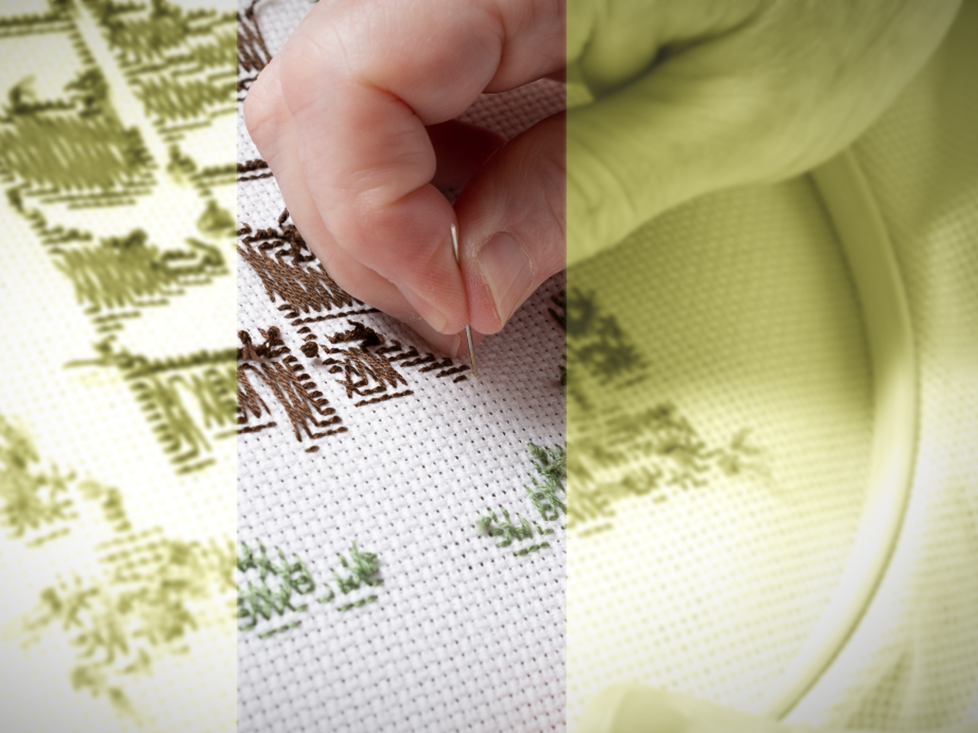 Close up photo of someone embroidering