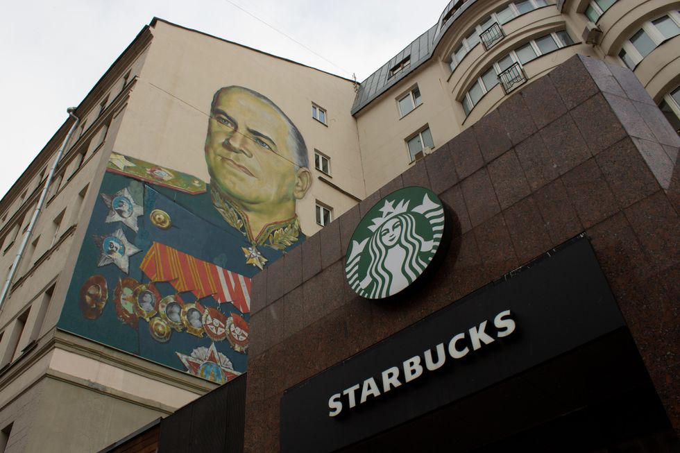 Closed Starbucks in Moscow