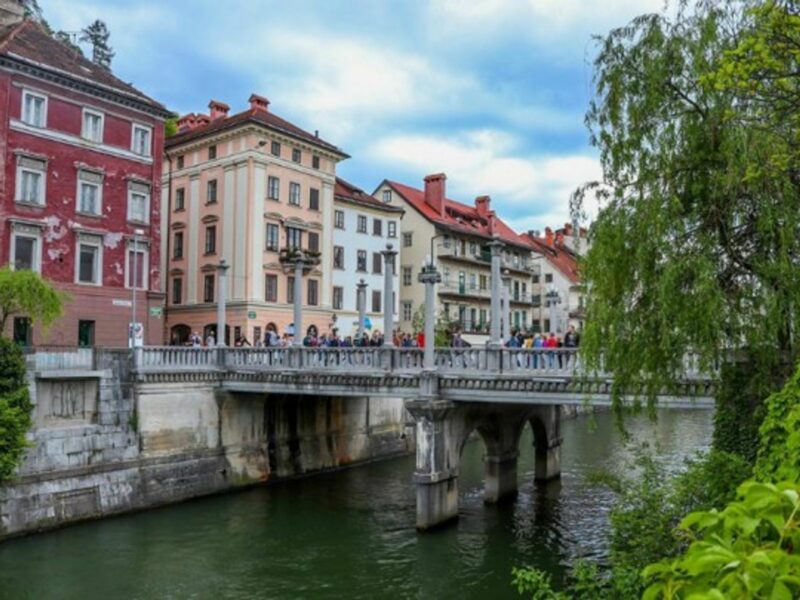 Cobbler's Bridge in Ljubljana, Slovenia
