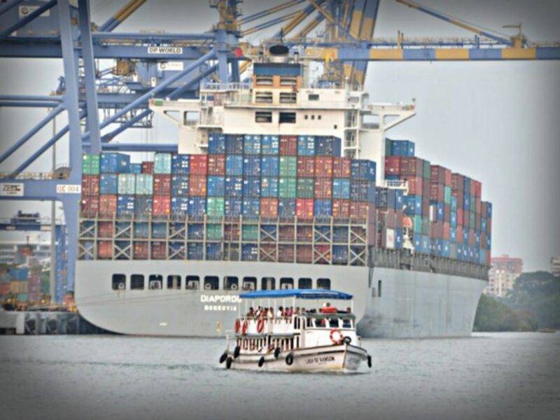 Cochin harbor in Kerala, India