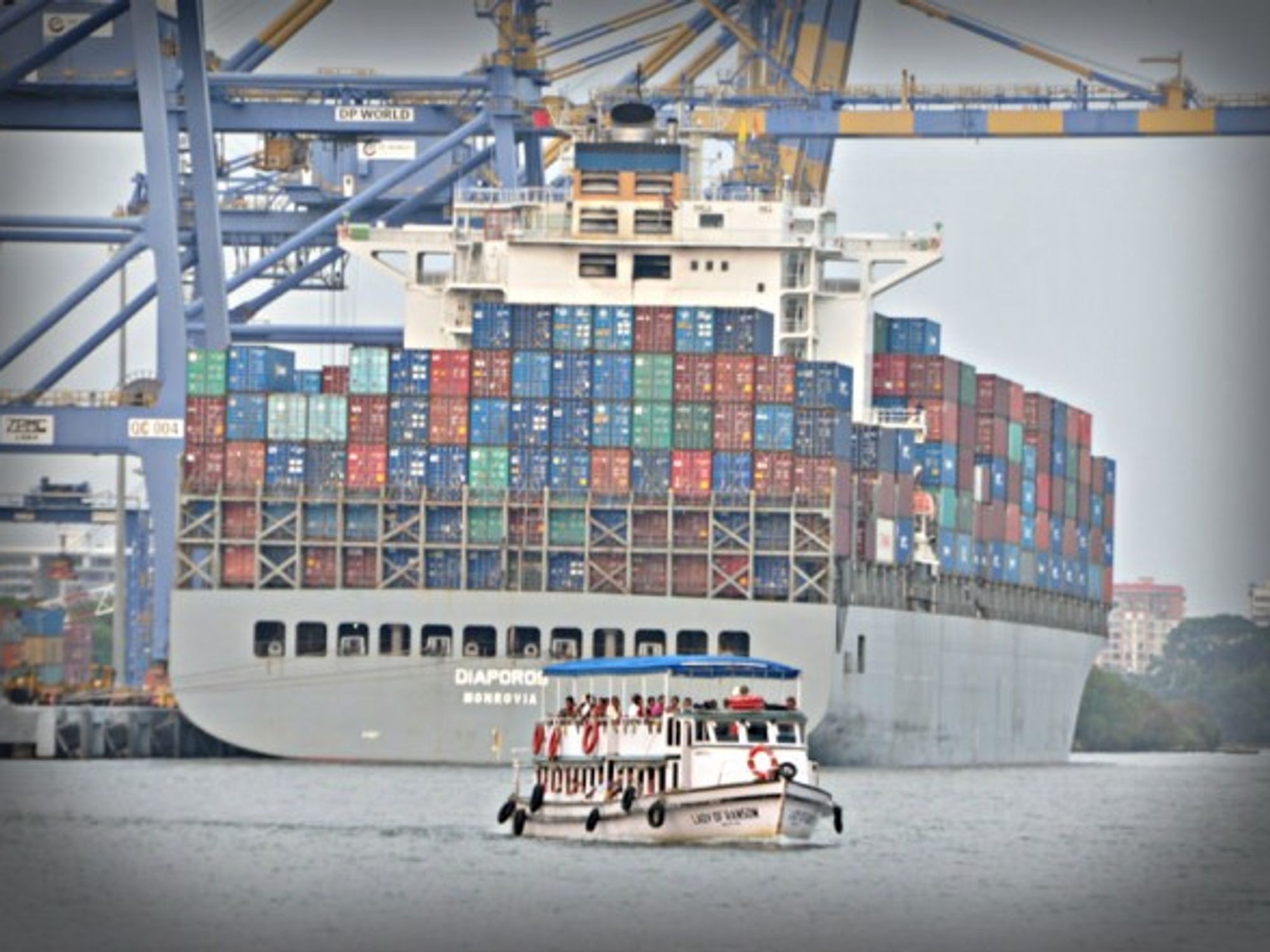 Cochin harbor in Kerala, India