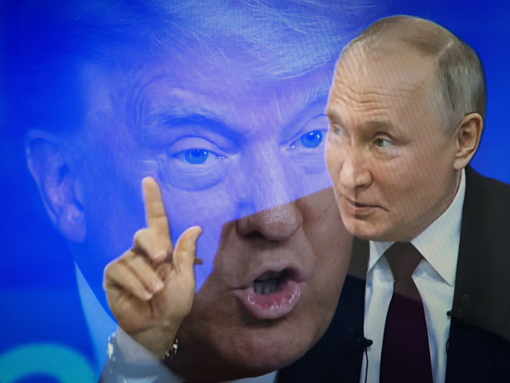collage of trump and putin photos
