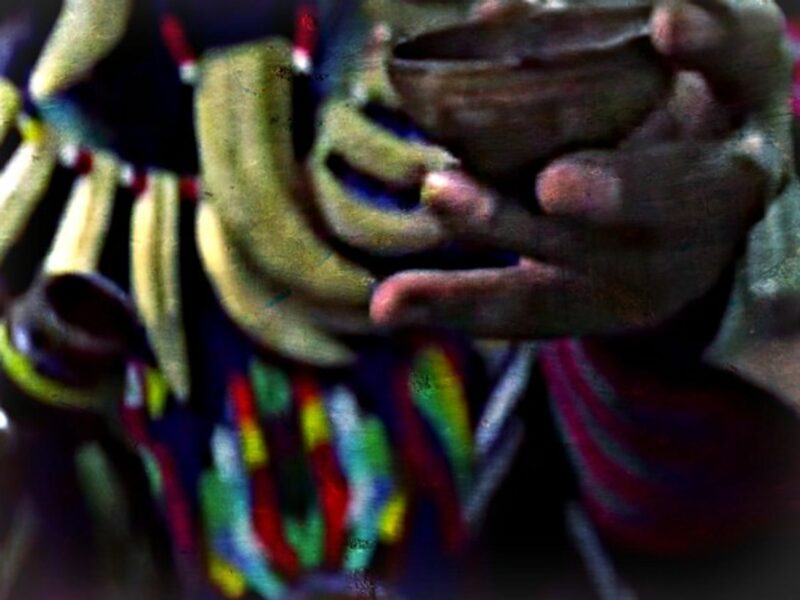 Colombian shaman serving a yage-based drink