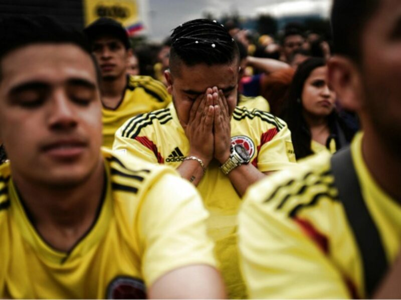 Colombian soccer fans after their team's July 3 defeat
