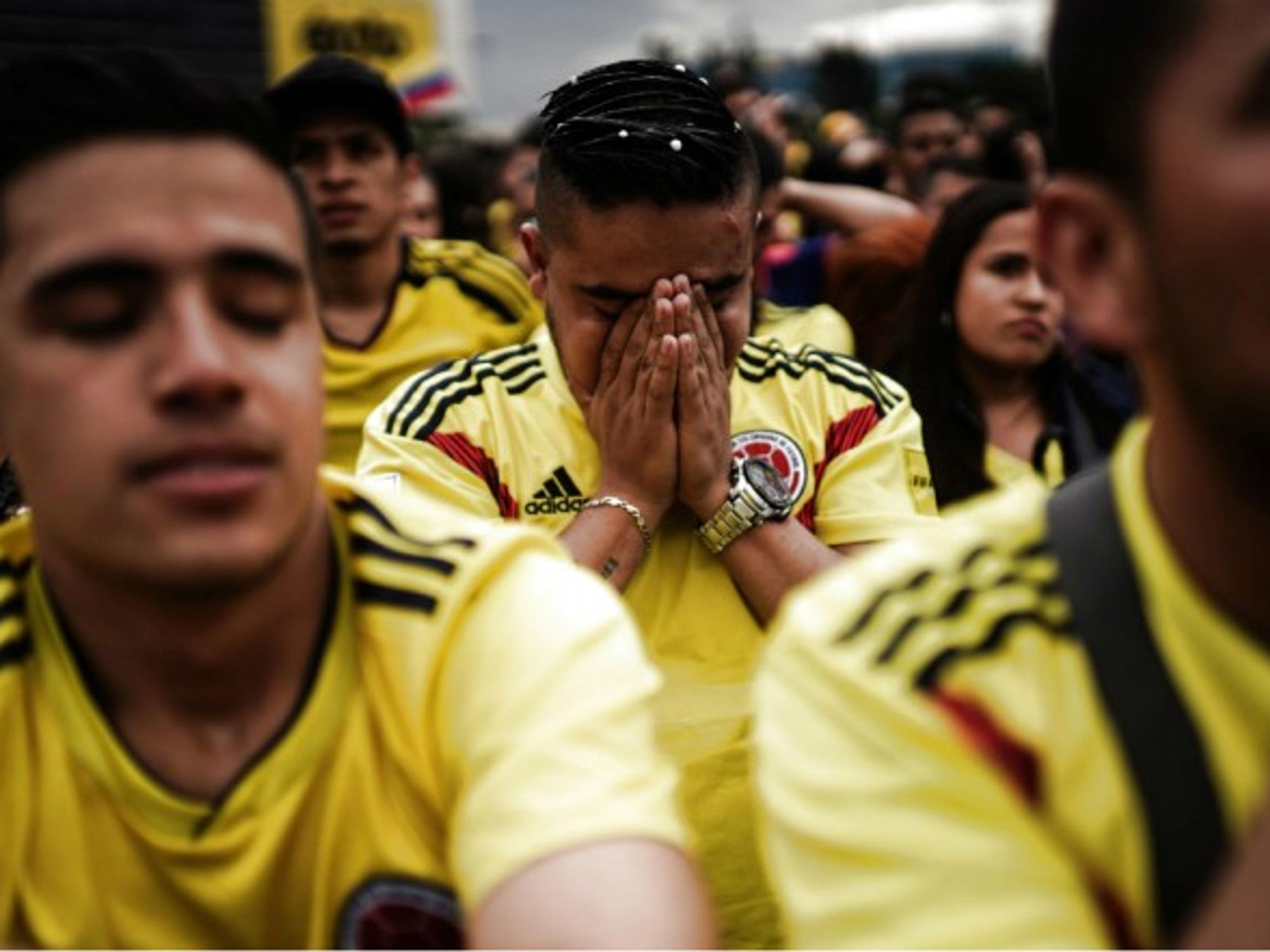 Colombian soccer fans after their team's July 3 defeat