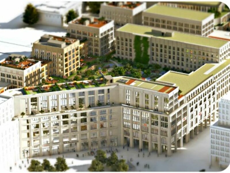 Computer-generated model of the Mall of Berlin