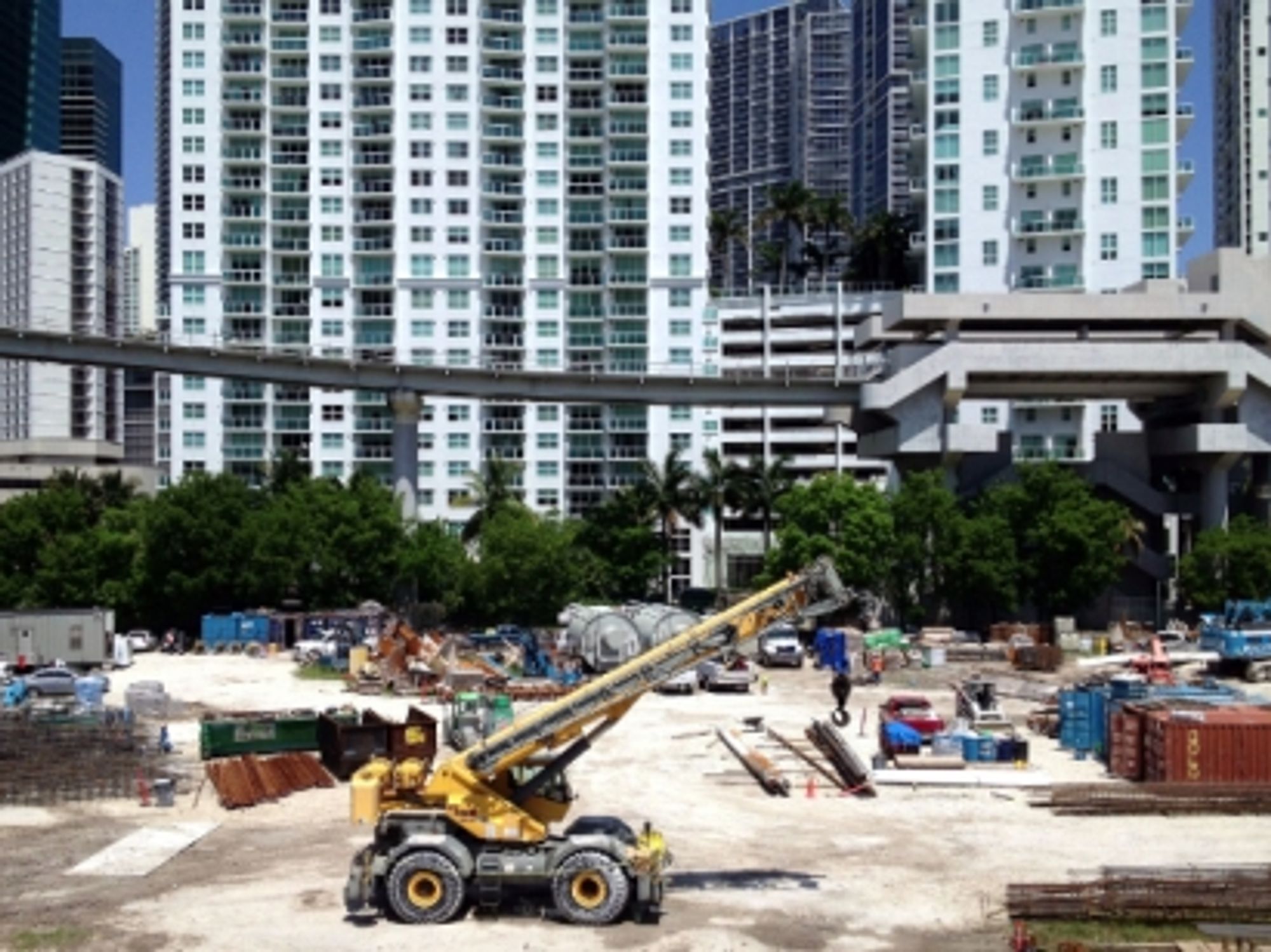 Construction in Miami's Brickell business district.