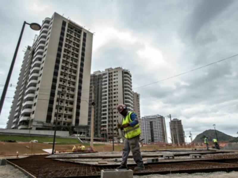 Construction site of the Olympic and Paralympic Village in Rio de Janeiro on July 21