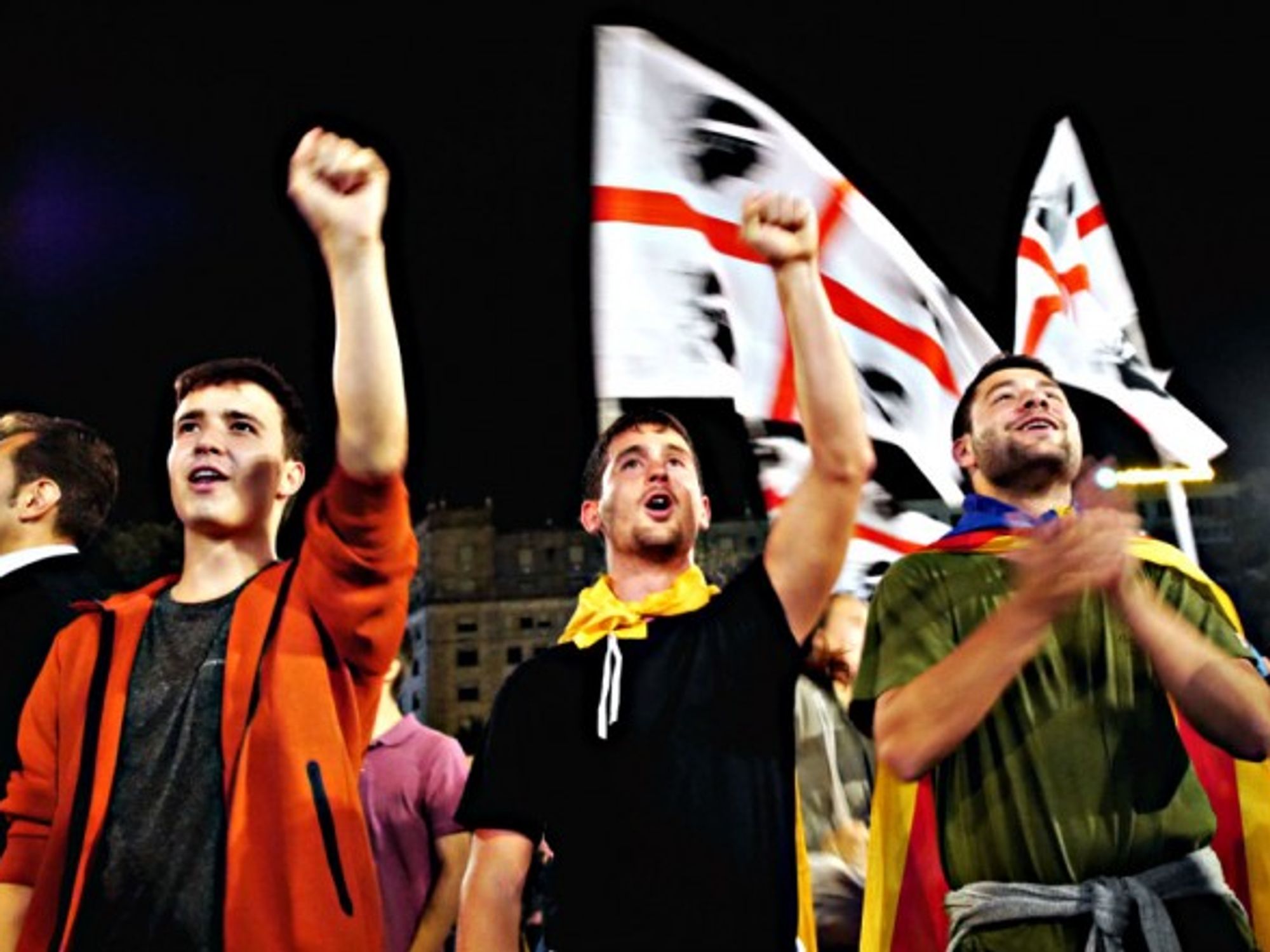 Corsican flags fly at rally last week in favor of Catalan independence