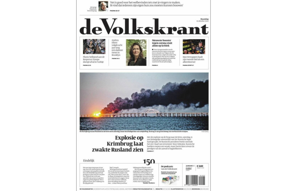Crimean Bridge Explosion On Front Page