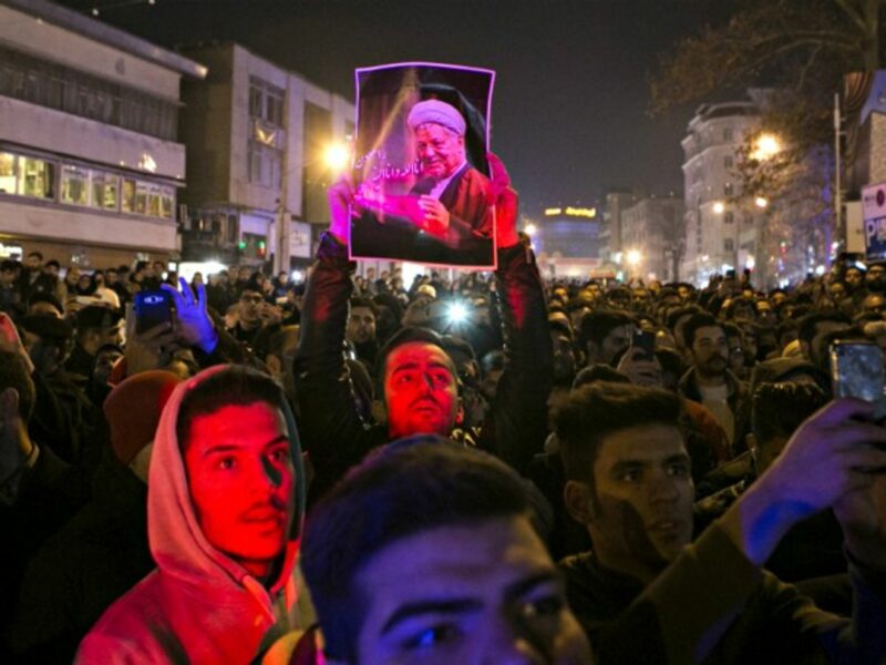 Crowd mourning Rafsanjani in Tehran on Jan. 8