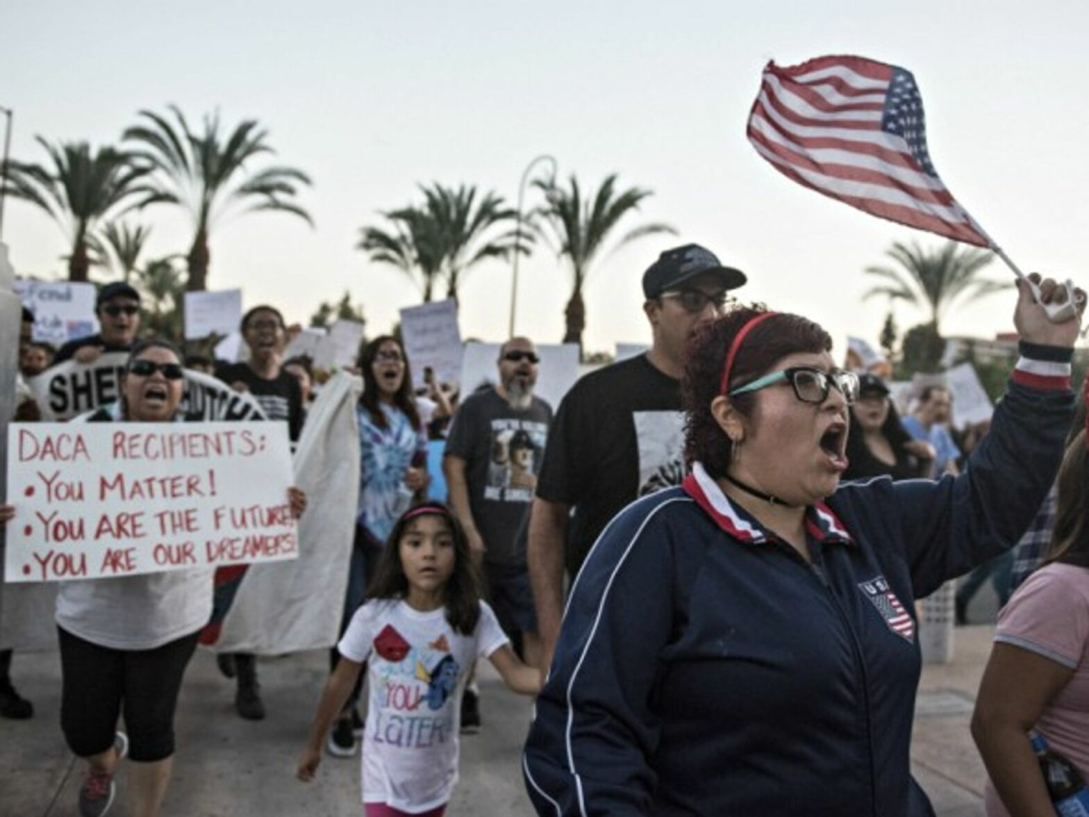 DACA supporters marching in Santa Ana, CA, on Sept. 5