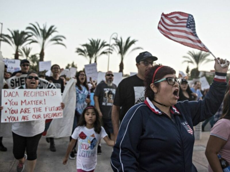 DACA supporters marching in Santa Ana, CA, on Sept. 5