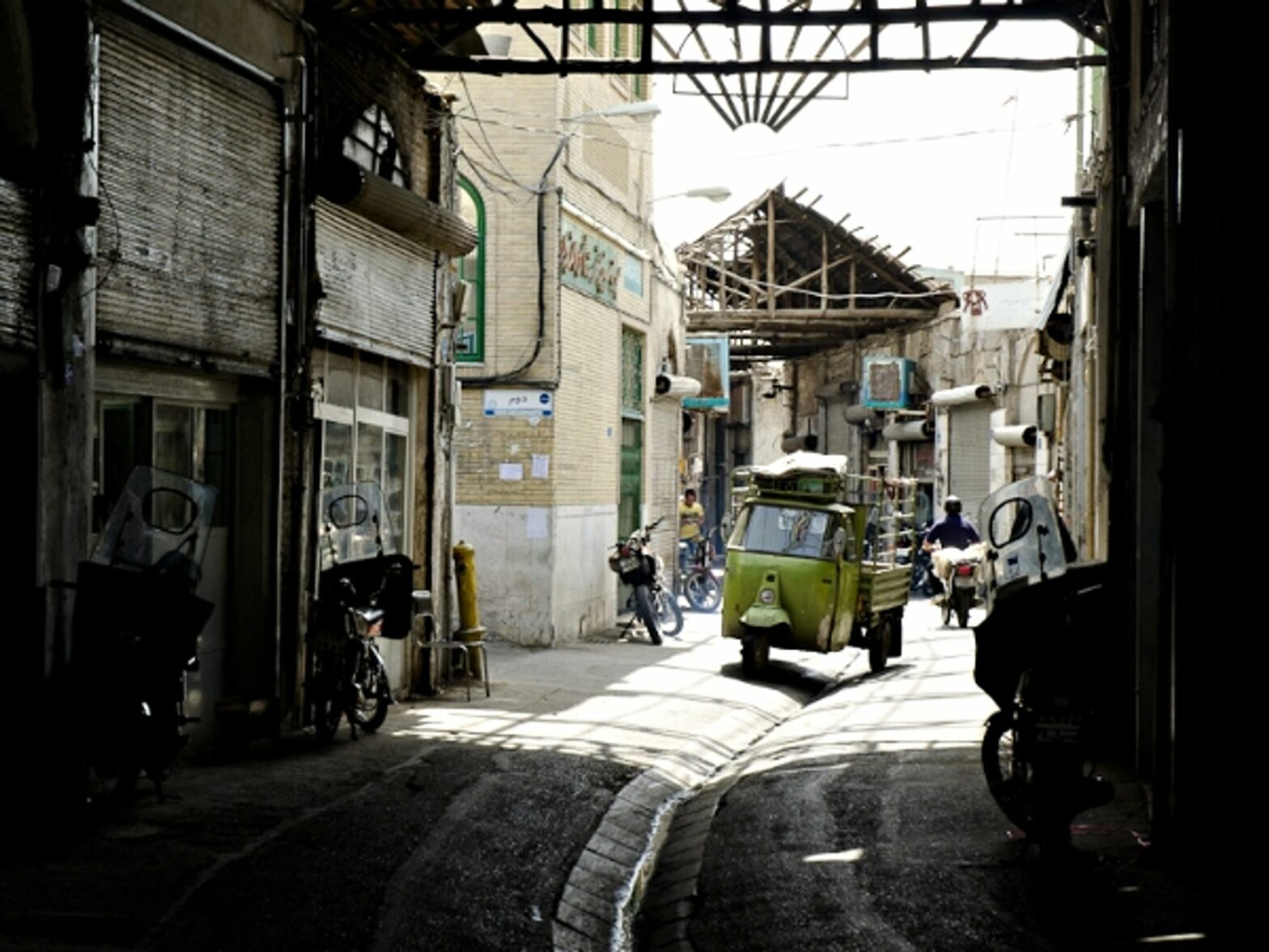 Dark alley in Tehran, Iran