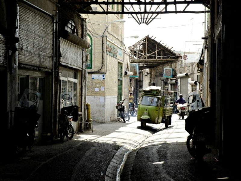Dark alley in Tehran, Iran