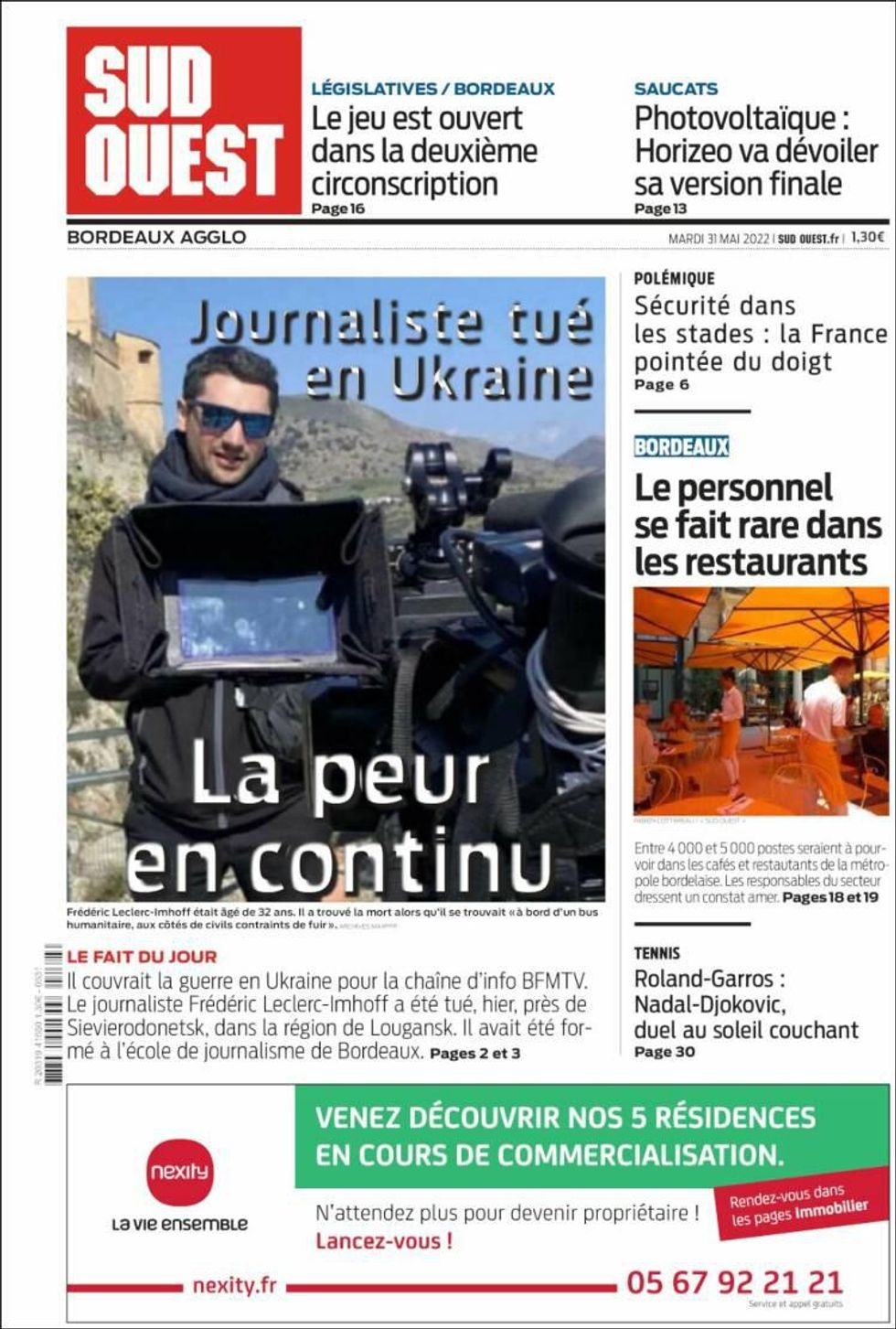 Death Toll Of Journalists In Ukraine At 8, After French TV Reporter Killed