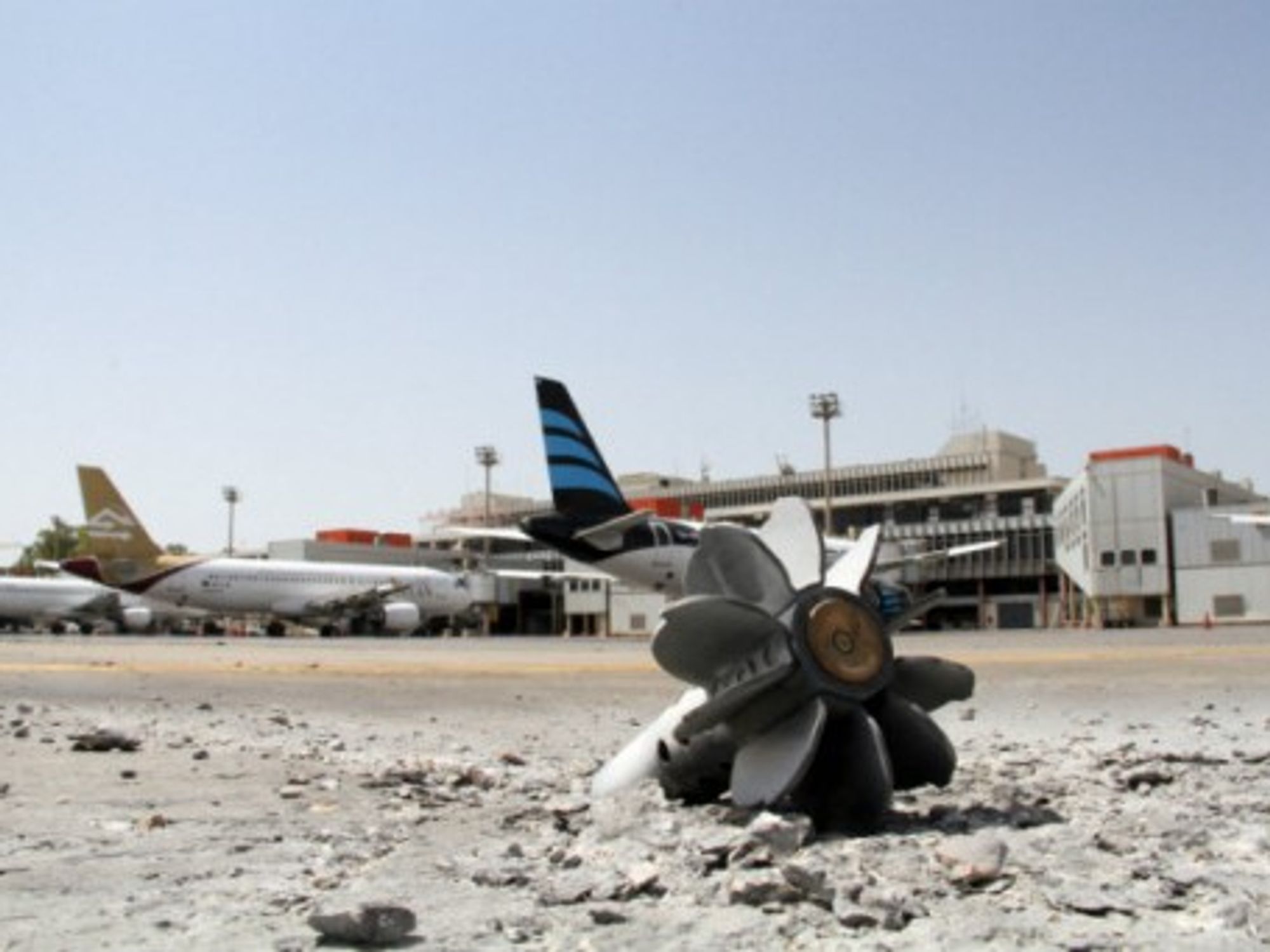 Debris from combat last month at Tripoli airport