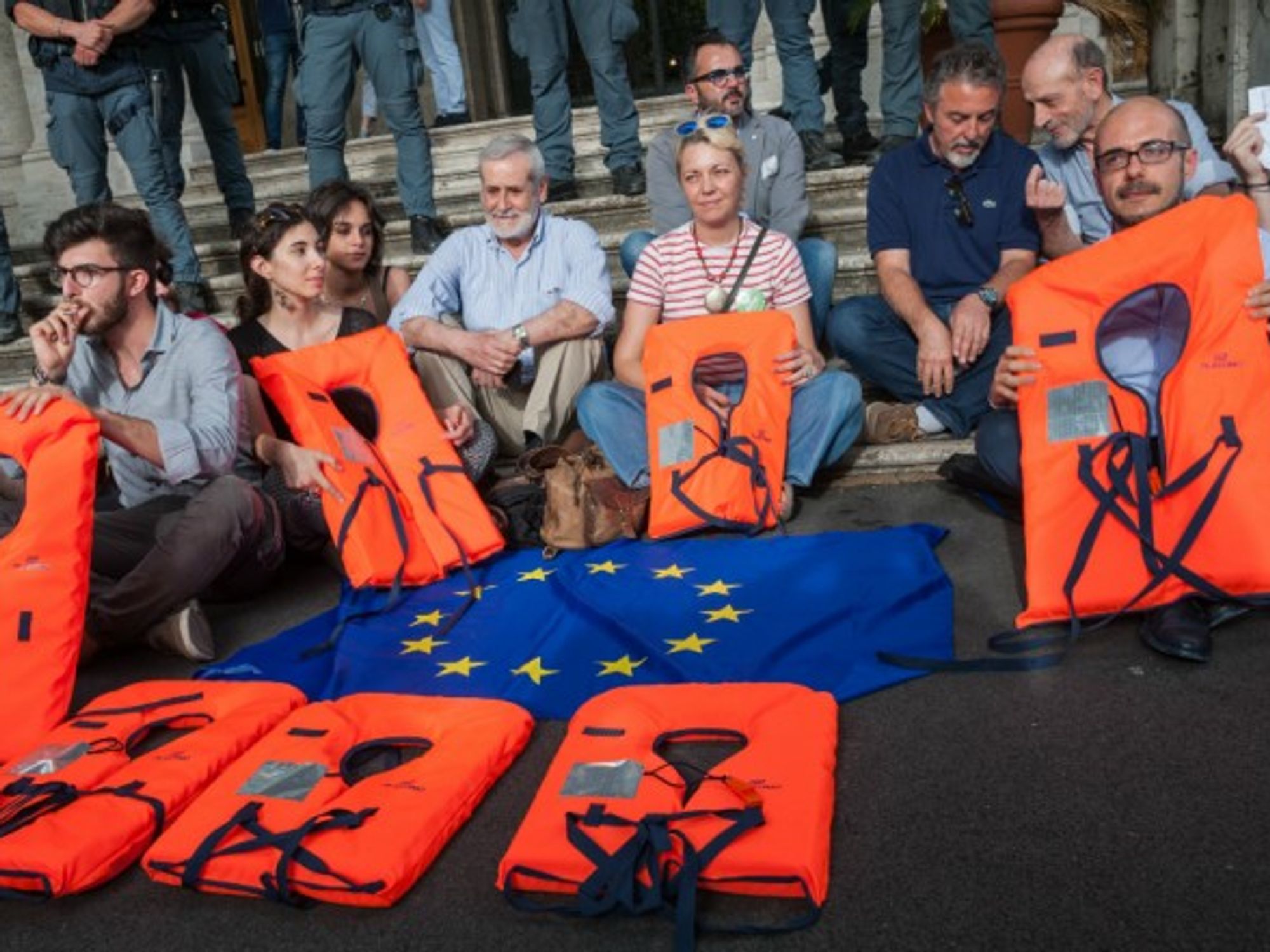Demonstration against the closure of Italian ports in Rome on June 11