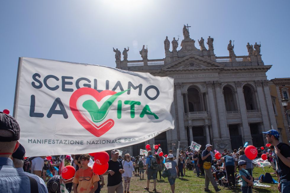 Demonstration by "Pro-Vita" against abortion in Rome.
