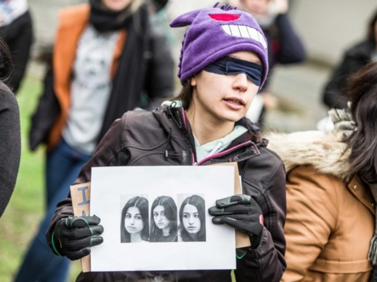 Demonstration in support of the Khachaturian sisters.