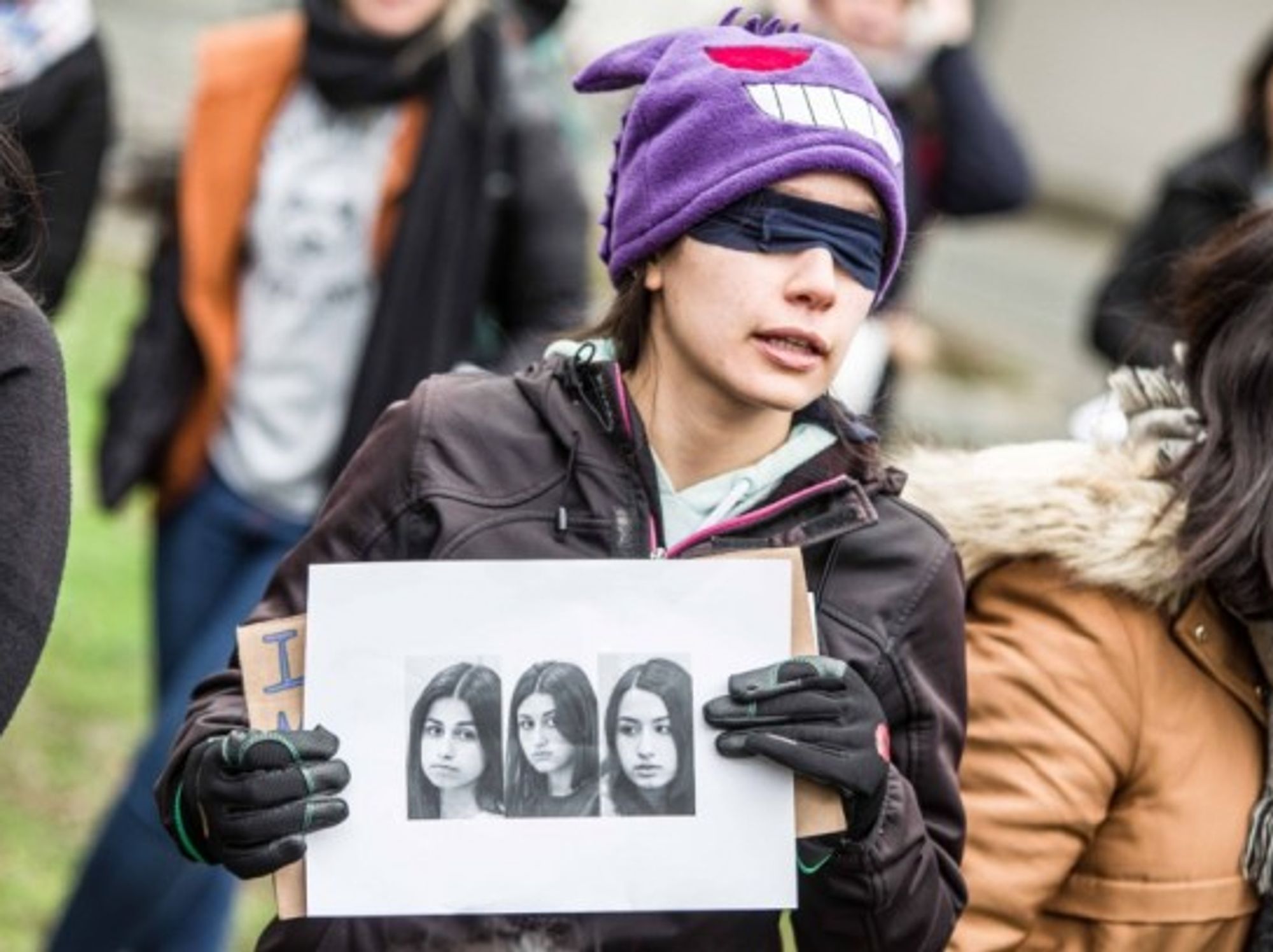 Demonstration in support of the Khachaturian sisters.