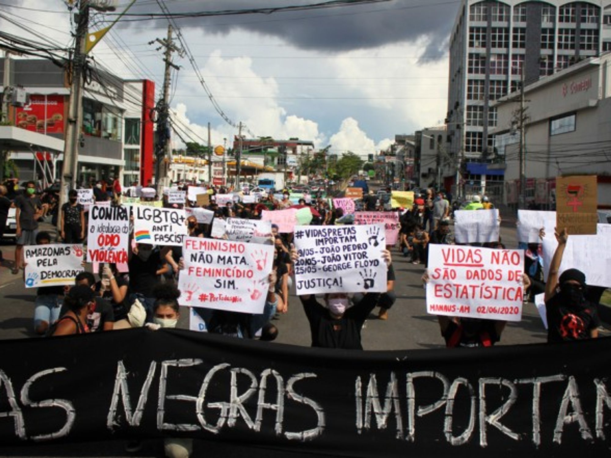 Demonstrators in Manaus
