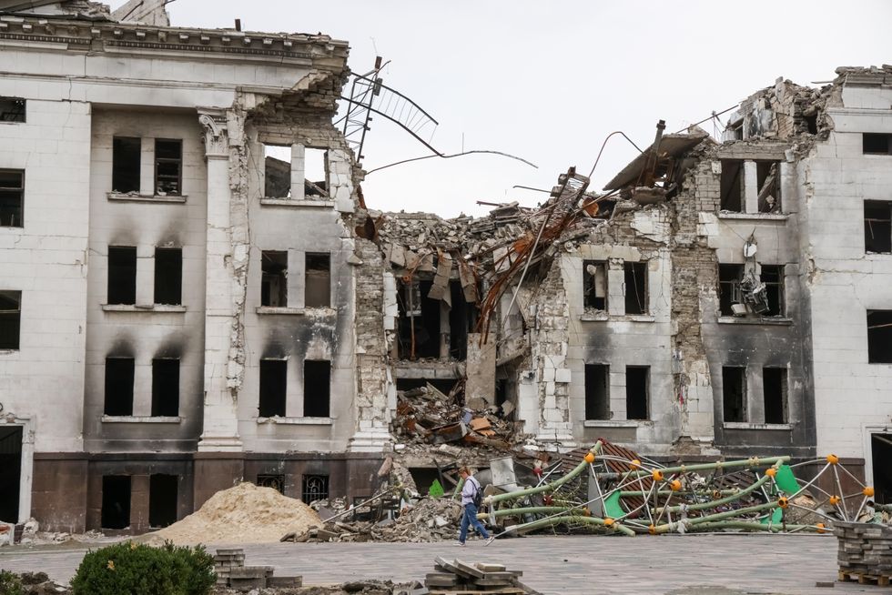 Destroyed theatre of Mariupol