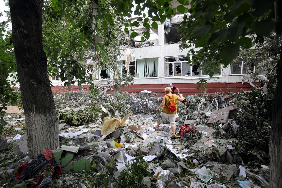 Destruction in Kharkiv on Saturday