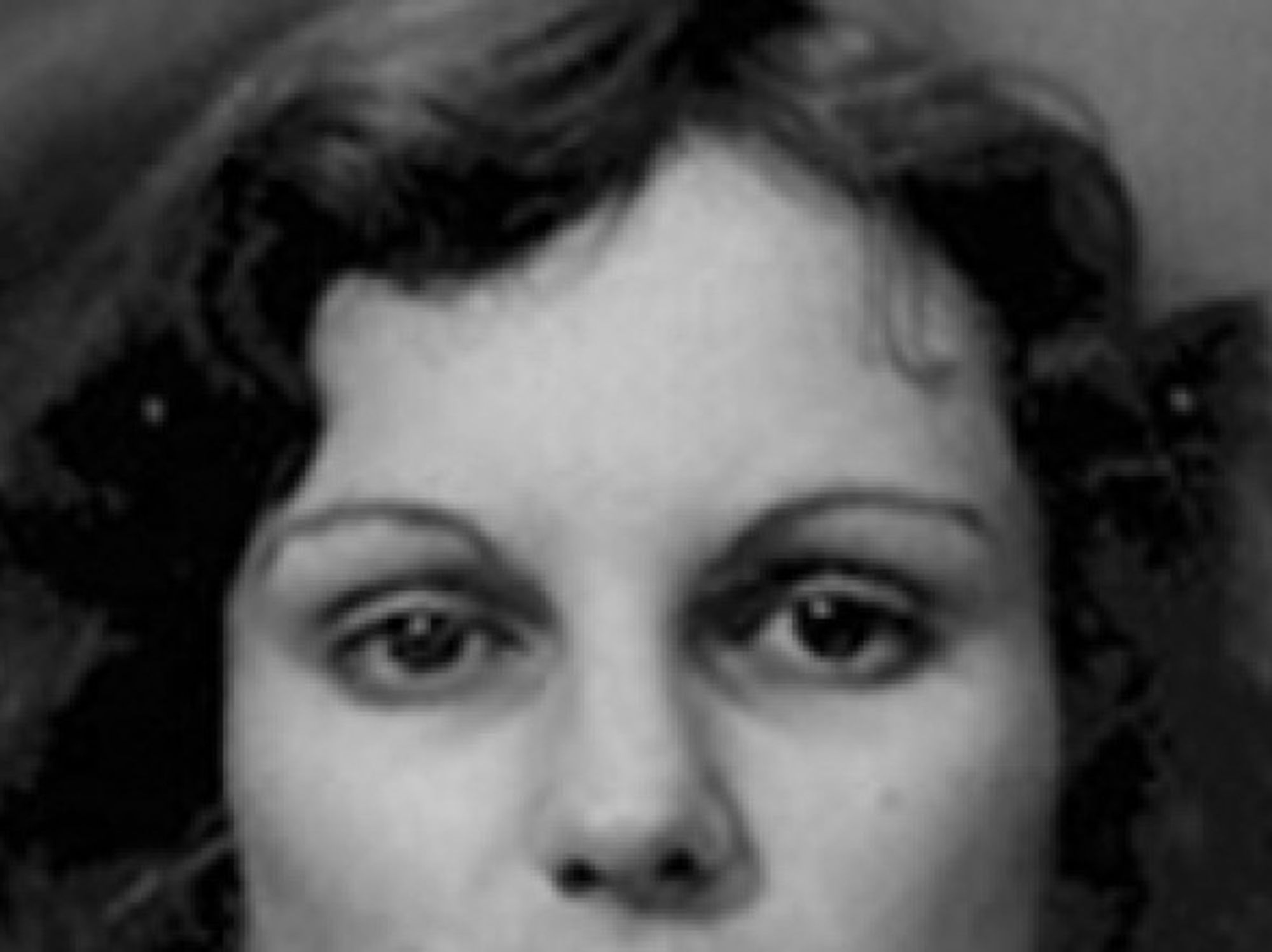 Detail from Patricia Hearst's mugshot