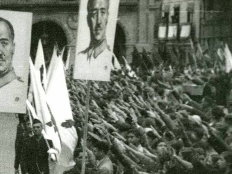 Detail of photograph from March in Salamanca
