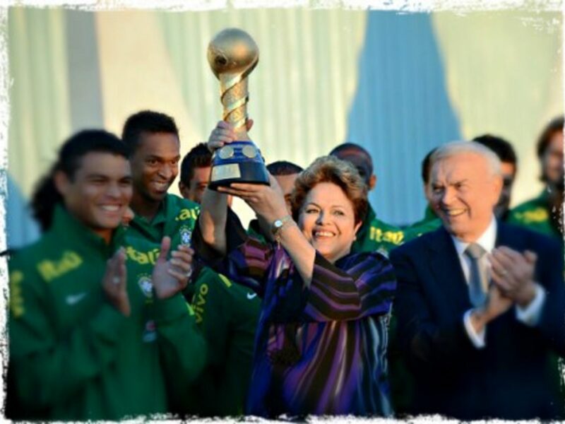 Dilma Rousseff with the 2013 Confederations Cup