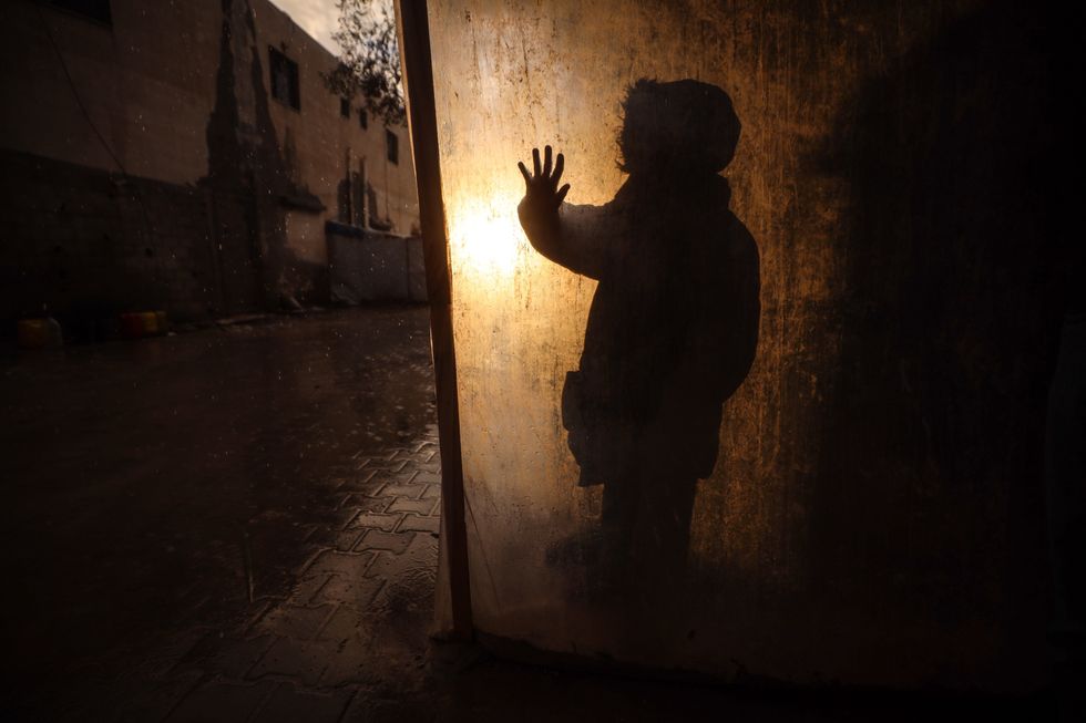 Displaced Palestinian in Deir al-Balah, Gaza Strip