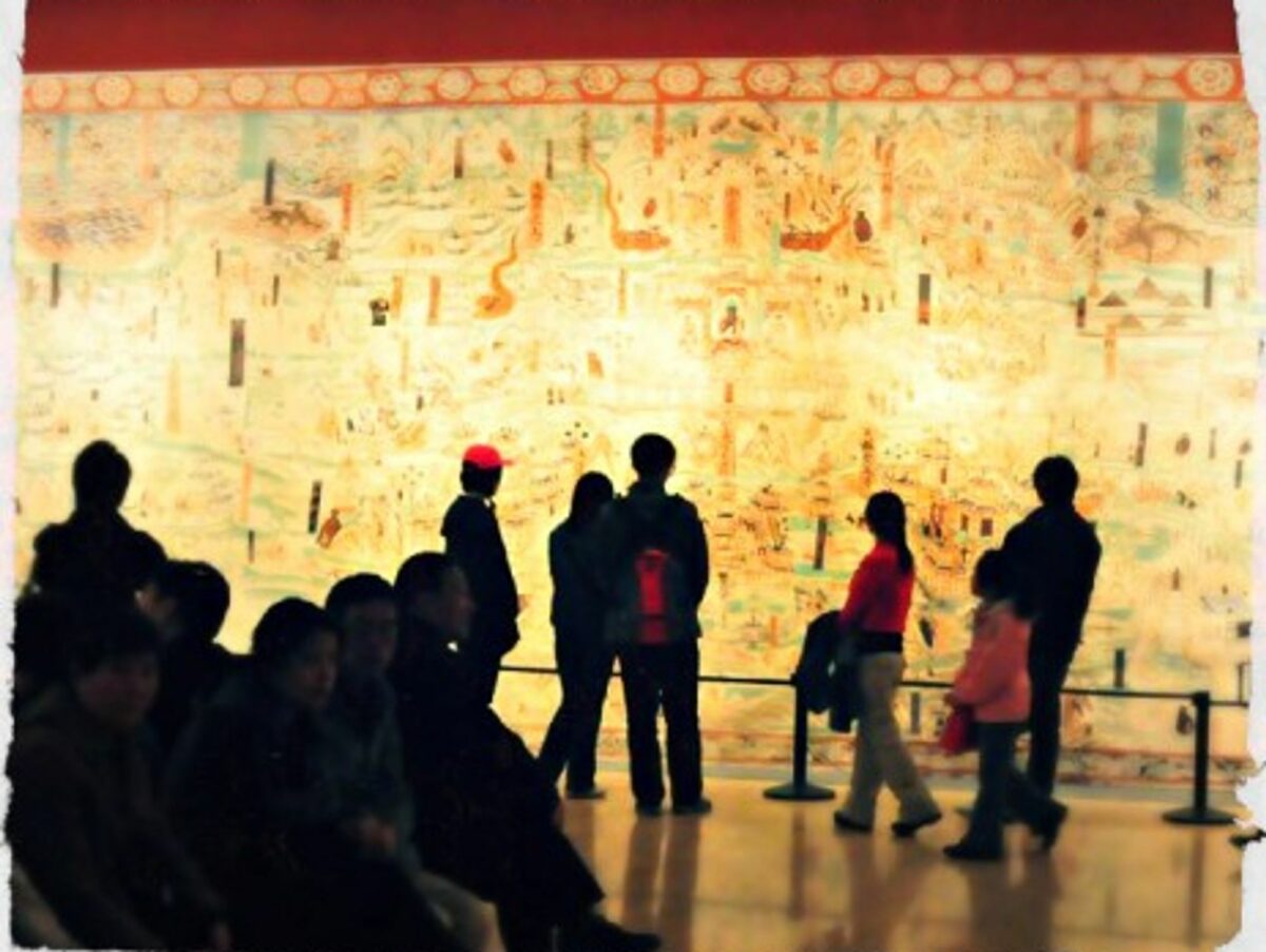 Display of artworks from the Dunhuang grottoes at the Beijing's National Art Museum of China