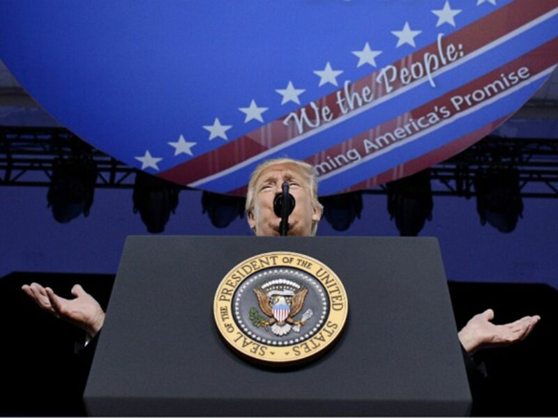 Donald Trump speaking at the CPAC on Feb. 24