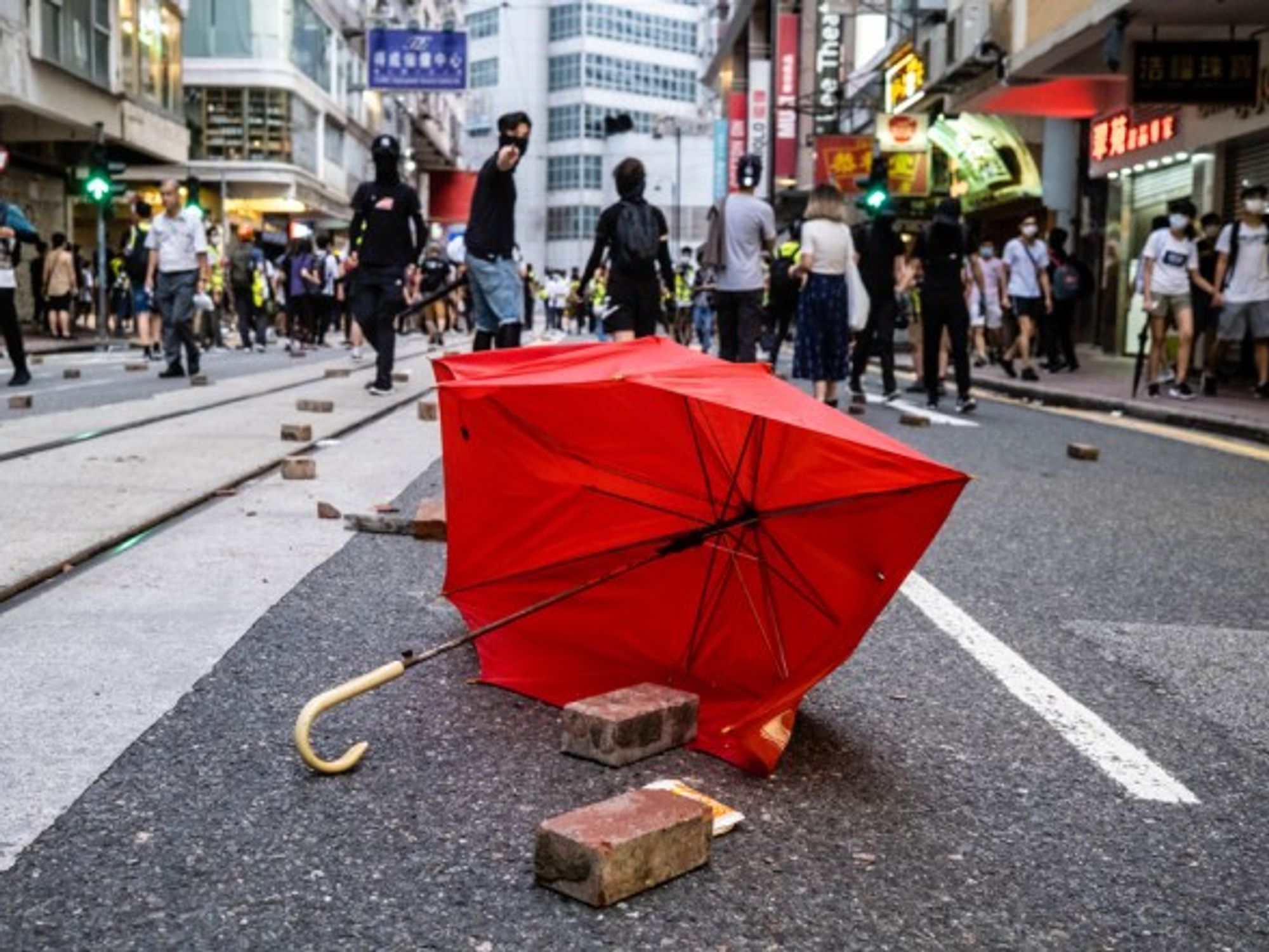 During protests in Hong Kong