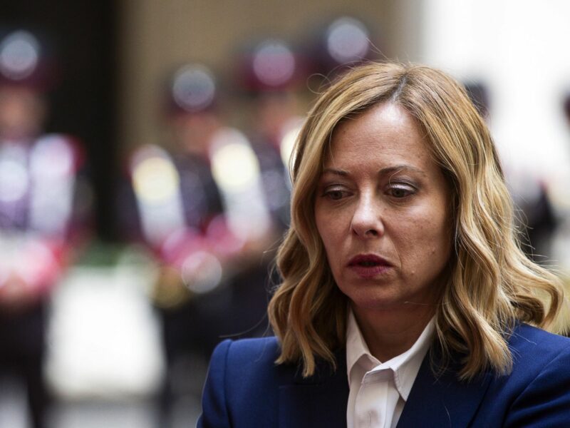 ​ Italian Prime Minister Giorgia Meloni preparing for a meeting in Rome.