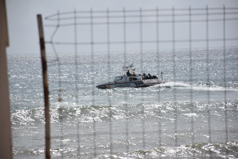 ​A maritime patrol at the Tarajal border on September 15, 2024, in Ceuta, Spain.