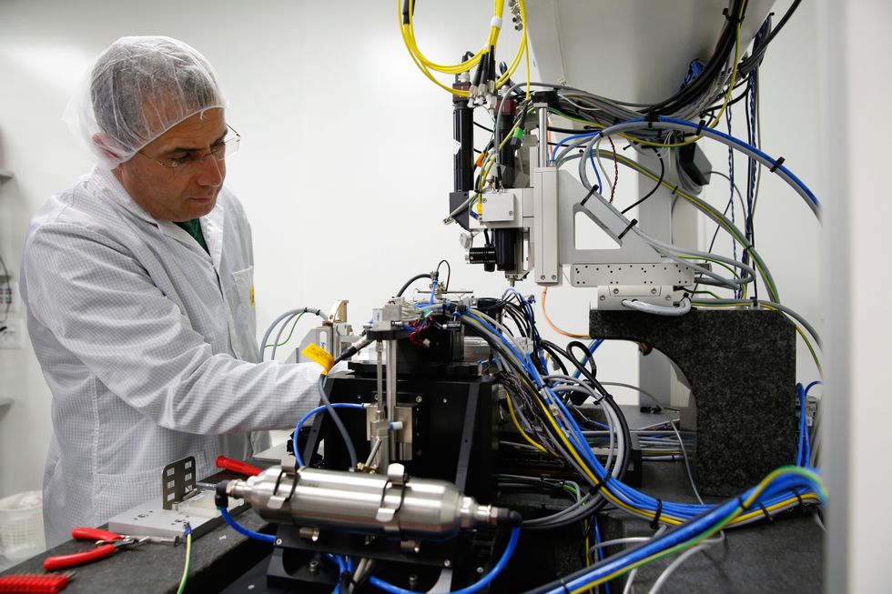​A technician working on chip making.