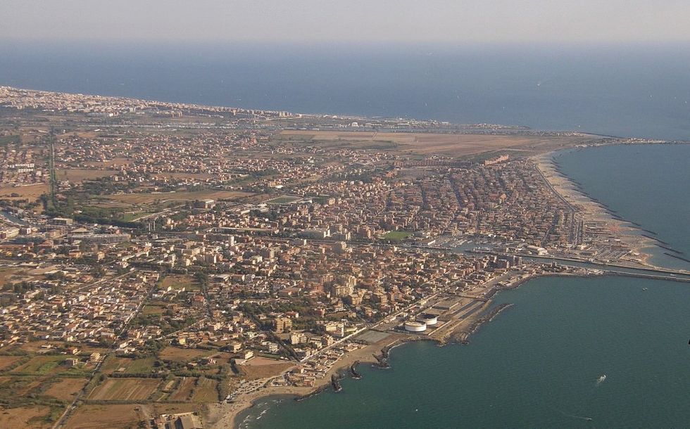 ​Aerial view of Fiumicino.