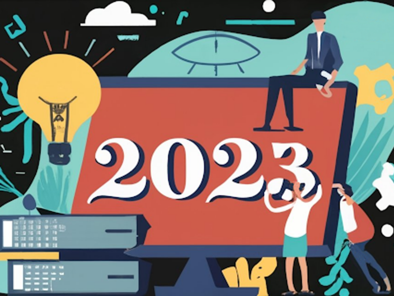 ​AI generated image of a screen with "2023" on it