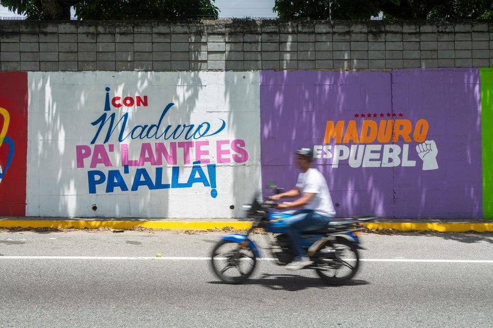 ​Billboards and murals in the streets of Caracas, campaigning for President Nicolas Maduro's election in Venezuela