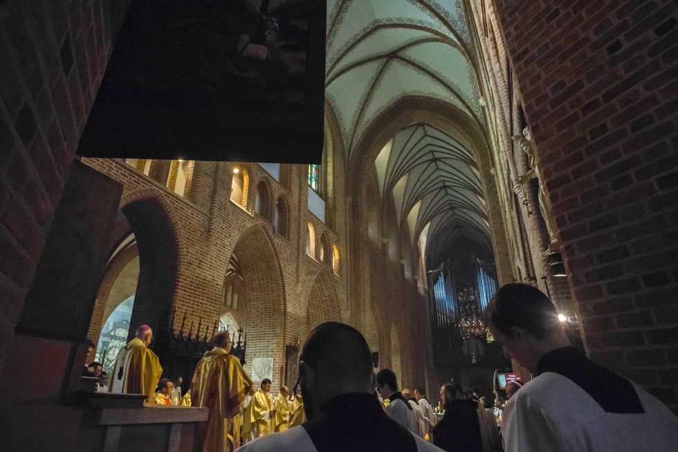 ​Celebrating a holy mass in the cathedral of Poznan, Poland