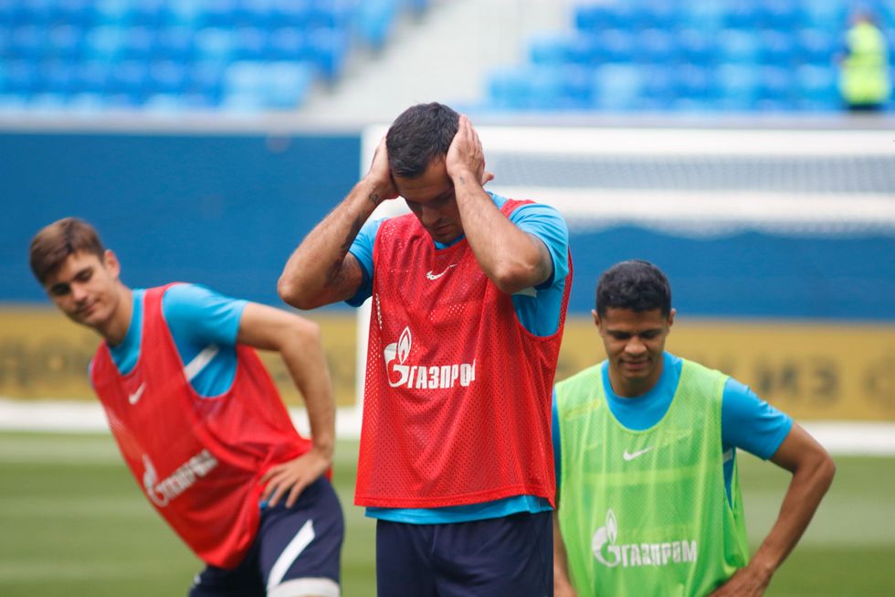 ​Croatian football player Dejan Lovren at a training session