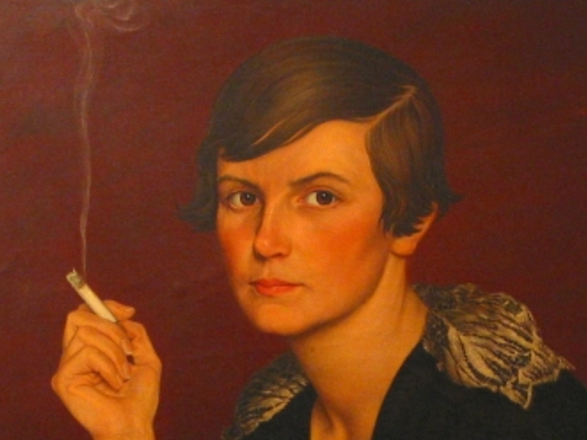 ​Detail of Carl Walther’s 1926 "Lady with a Cigarette", part of the New Objectivity exhibition at the Mannheim Kunsthalle