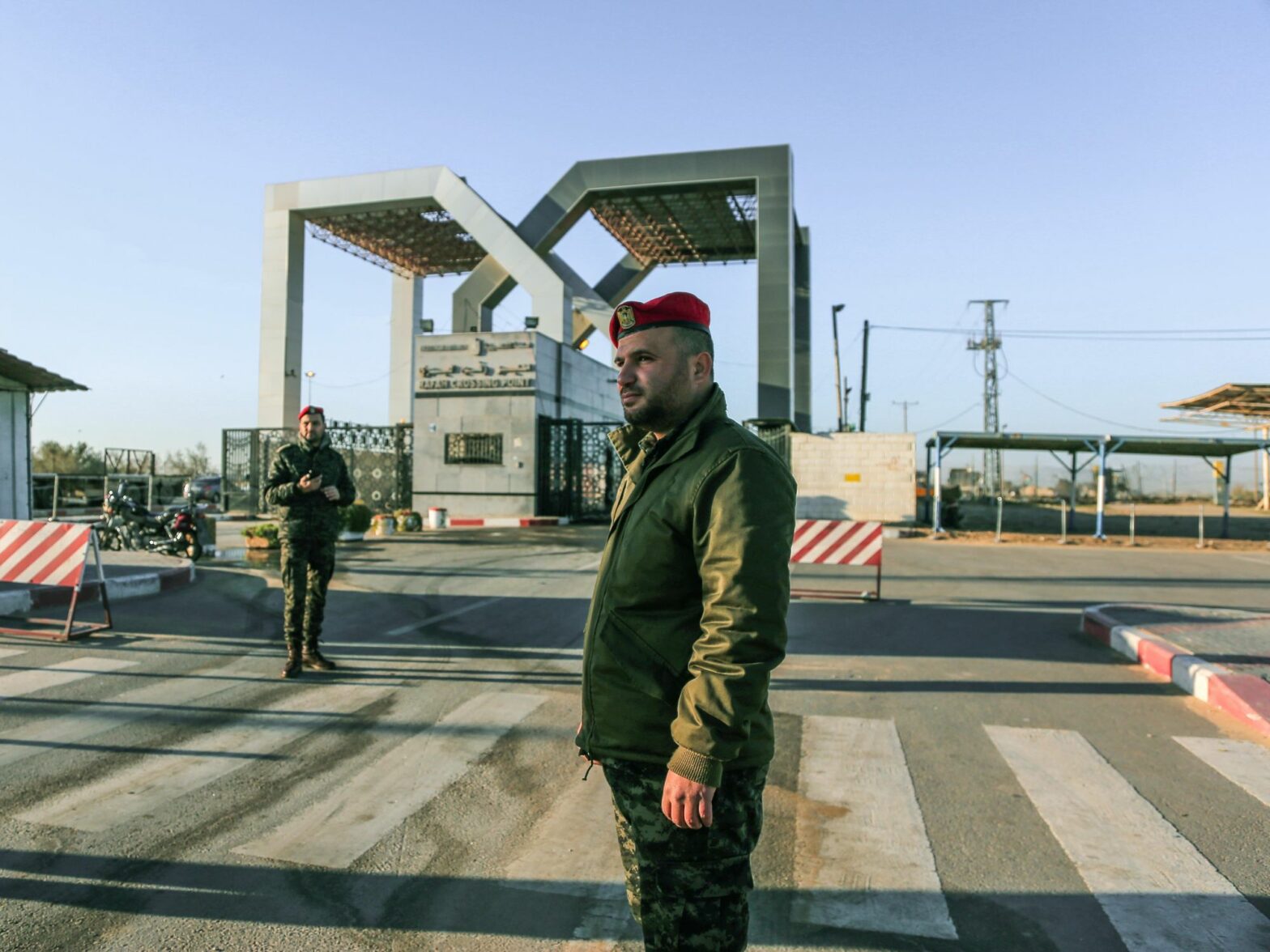 ​Egyptian soldiers seen guarding the Gaza side of the border.