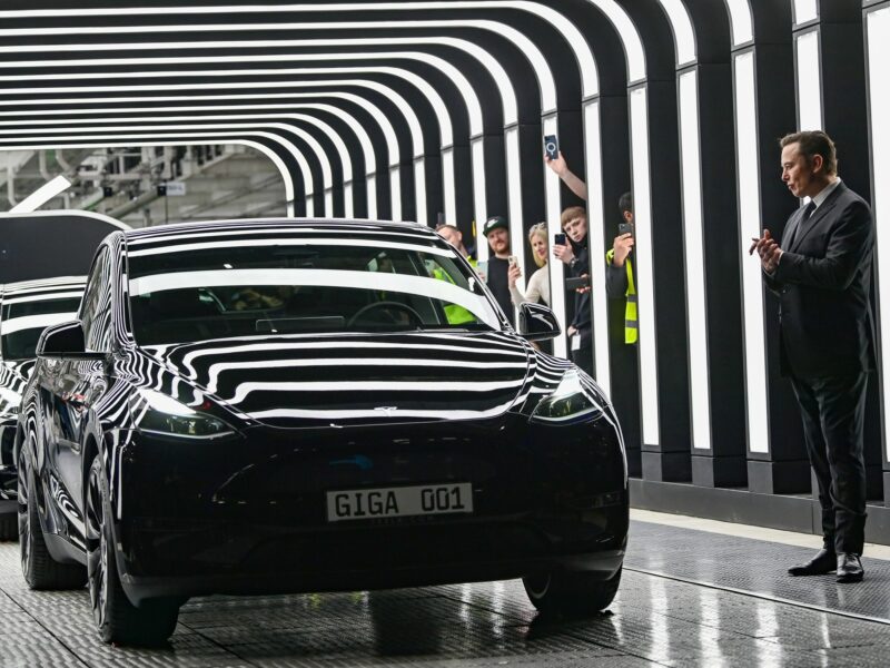 ​Elon Musk attending the opening of the Tesla factory Berlin Brandenburg in March 2022.