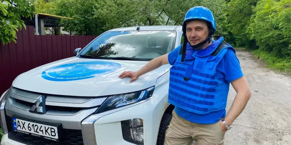 ​Evgeny Tkachev in humanitarian aid gear.
