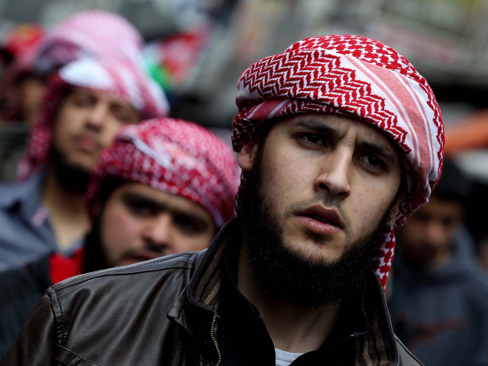 ​File photo of Islamic Action Front militants marching in Amman.